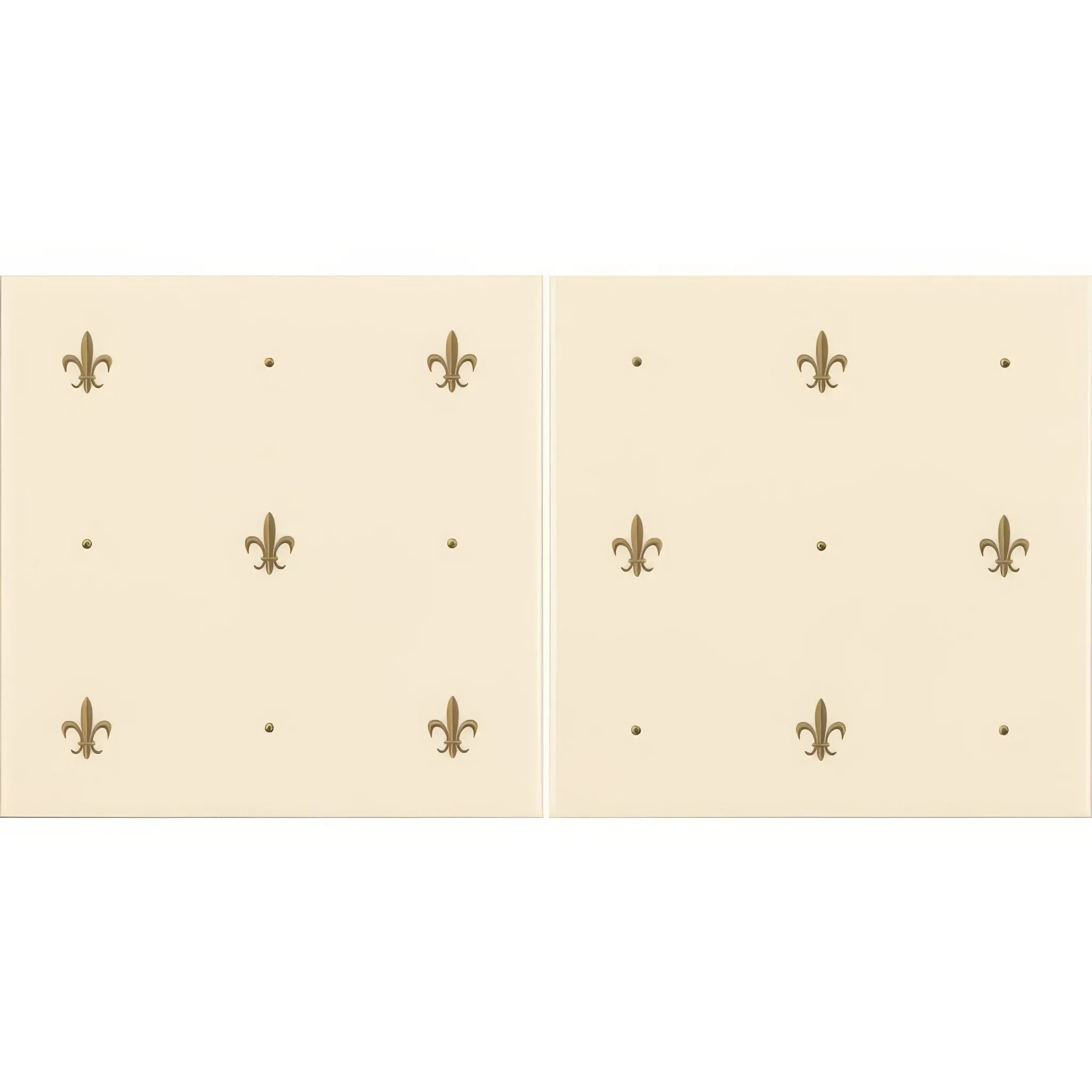 Fleur de Lis Gold on County White (2 Tile Set)
