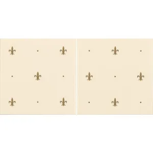 Fleur de Lis Gold on County White (2 Tile Set)