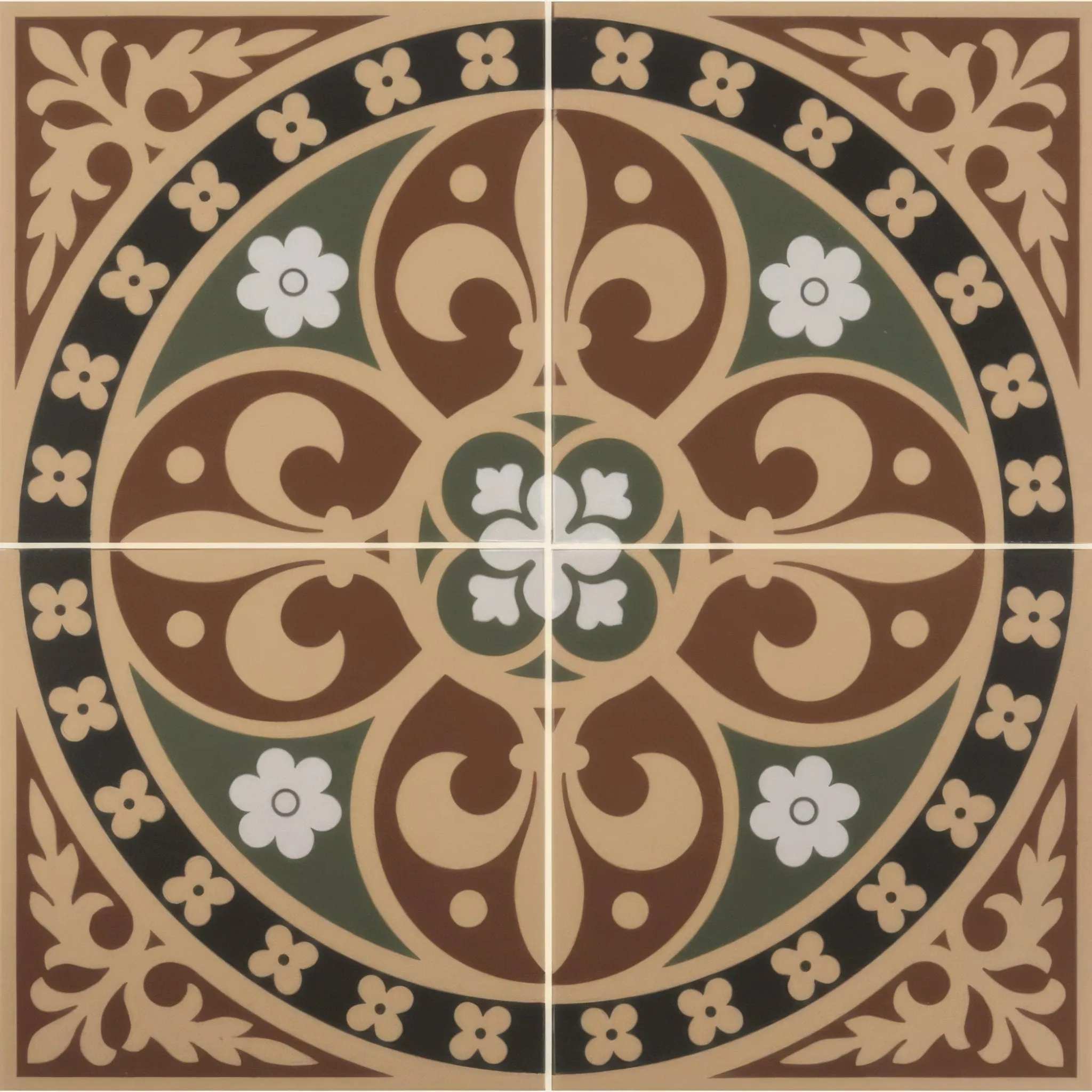 Gladstone 4 Tile Set Green/Red