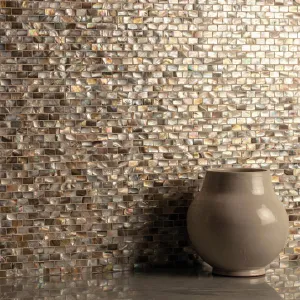 Gold Pearl Brickbond Shell Mosaic