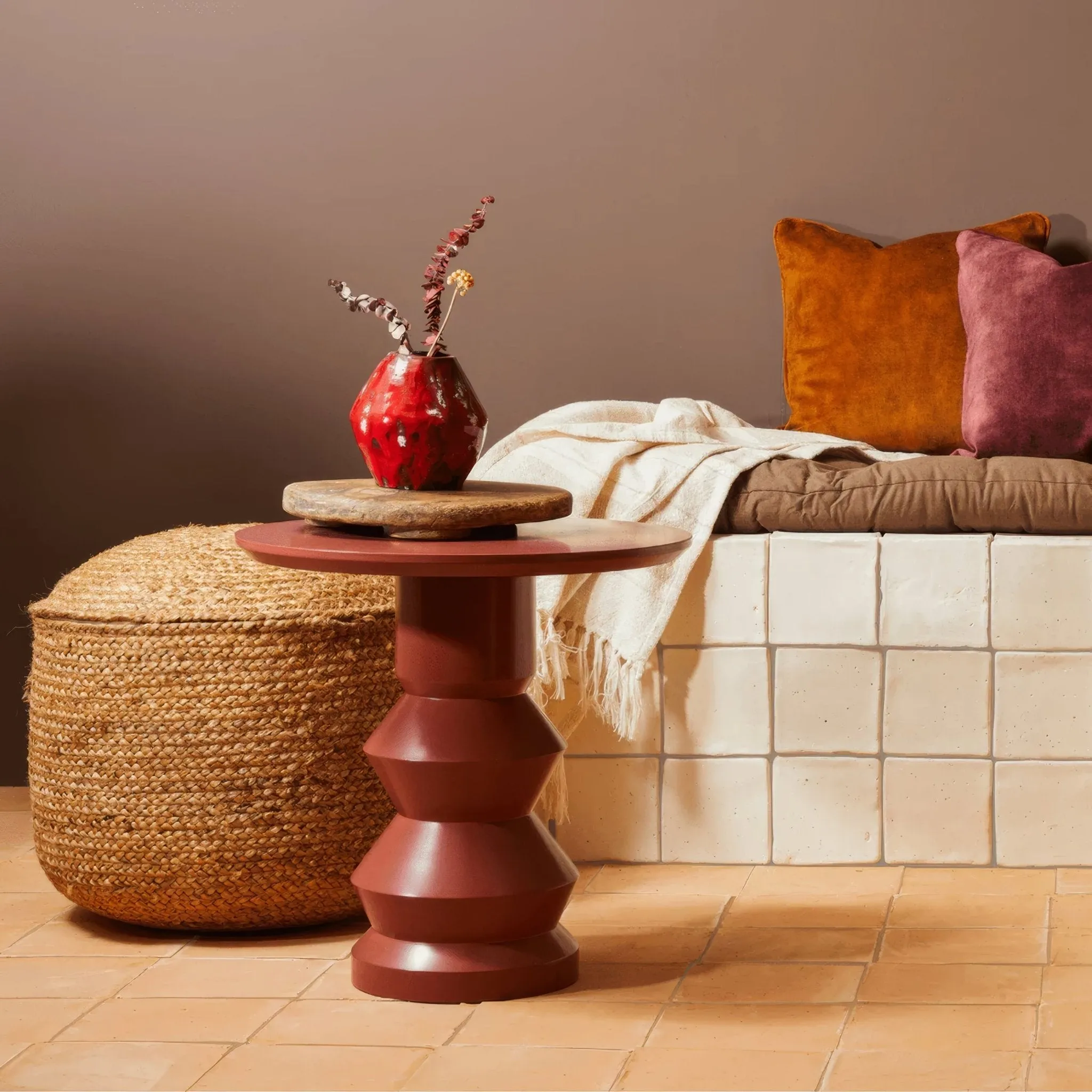 Handmade Large Square Naranja Terracotta