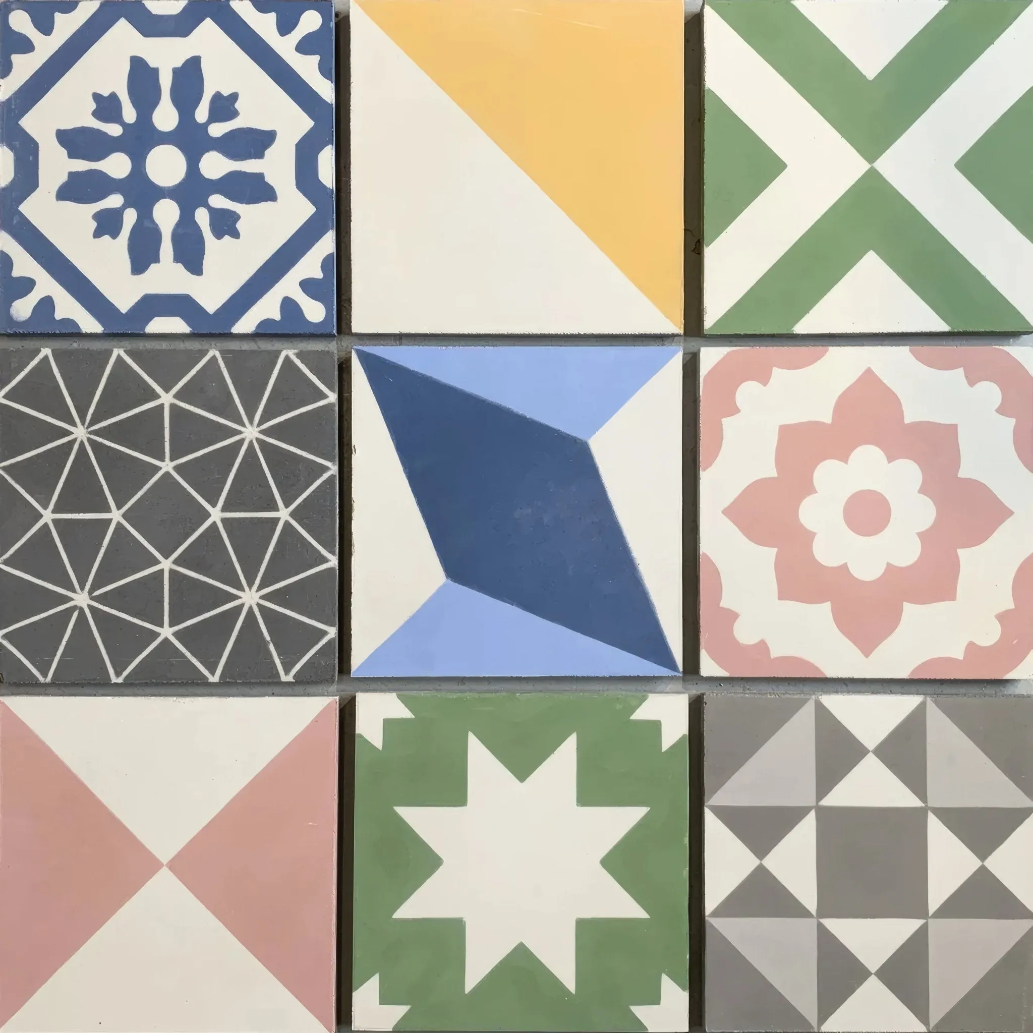 Handmade Patchwork Multi-Coloured Tile