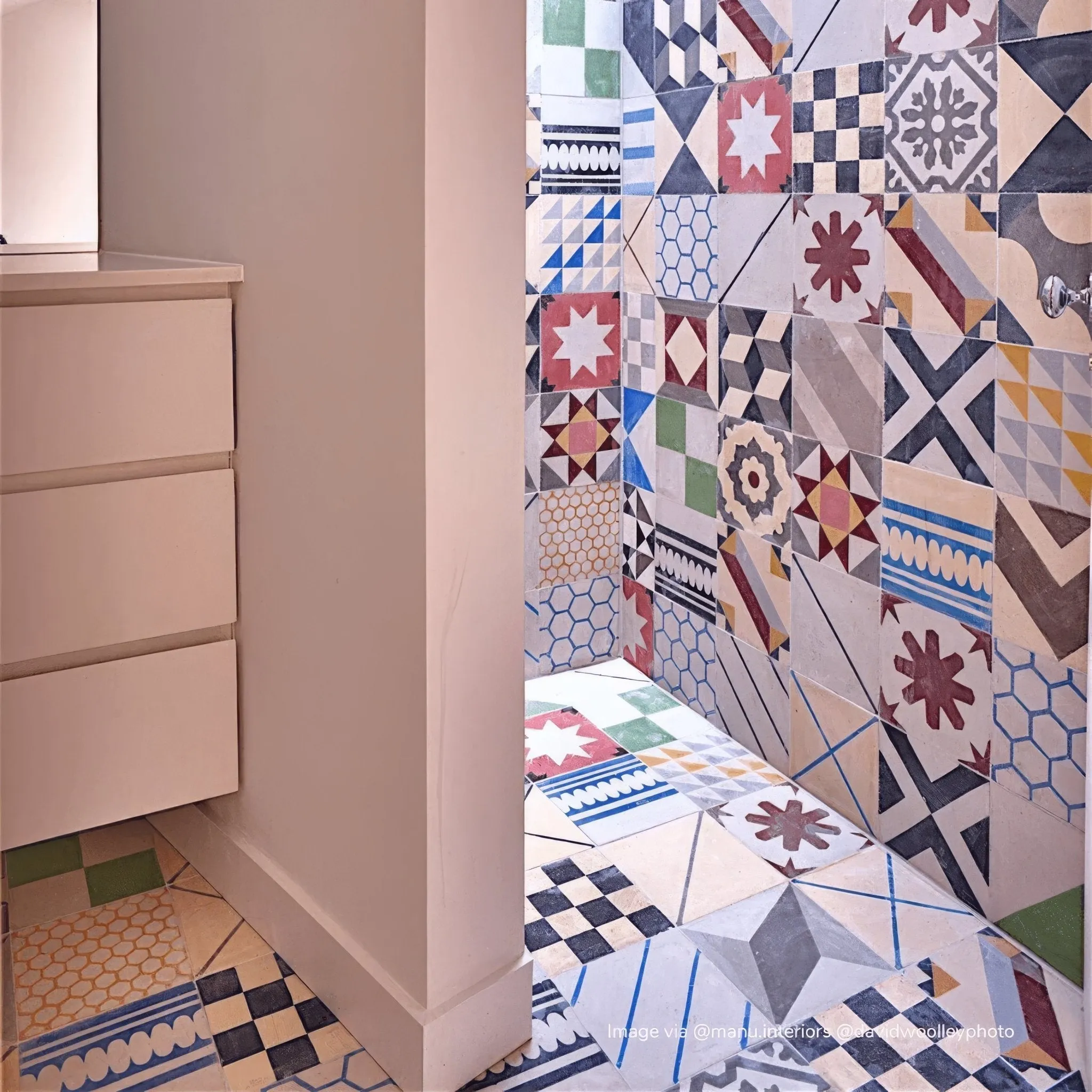 Handmade Patchwork Multi-Coloured Tile