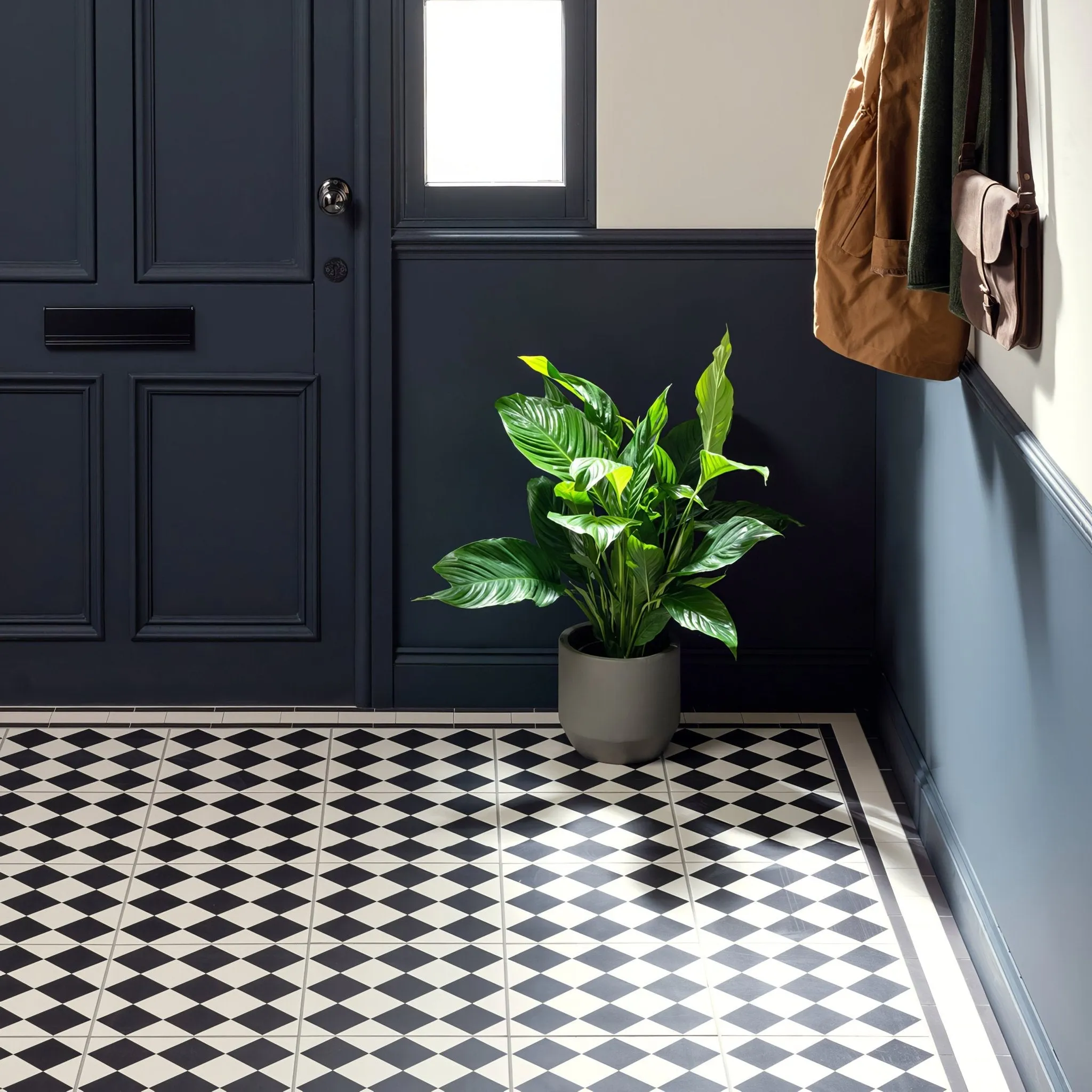 Harlequin Large Black on Chalk