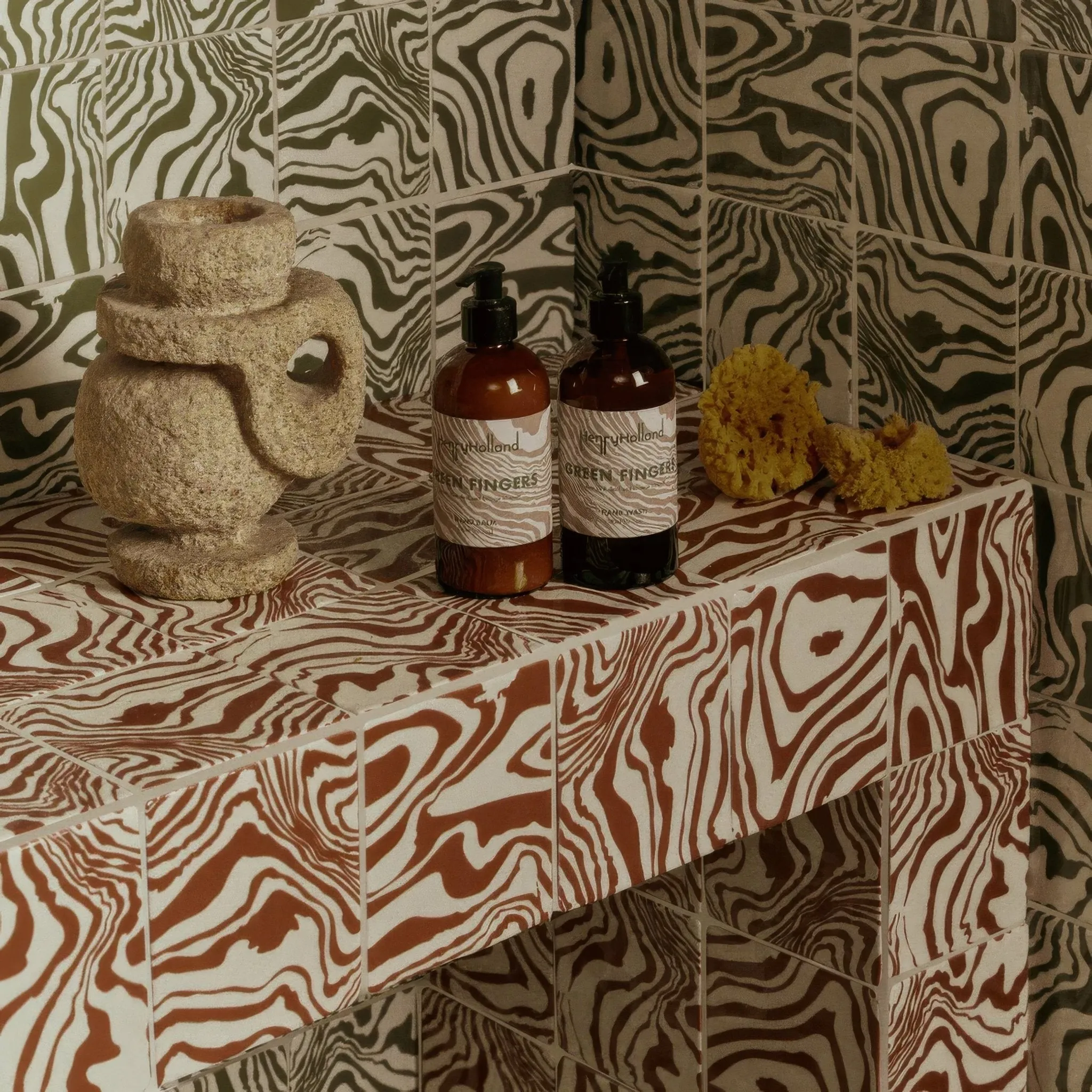 Henry Holland Studio Pour Green Glazed Square