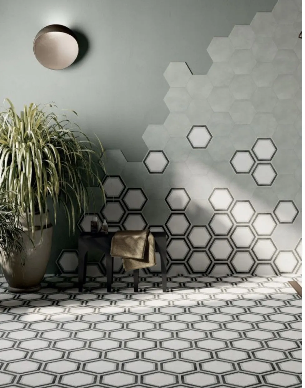Hexagon Grey Plain
