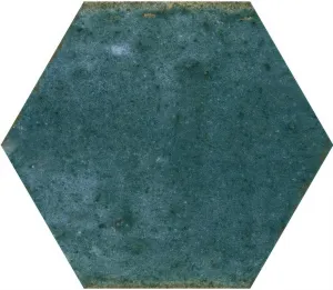 Hope Blue Hexagon Gloss Ceramic Wall