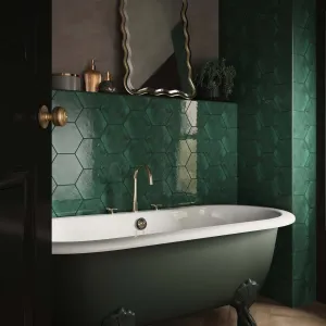 Hope Green Hexagon Gloss Ceramic Wall