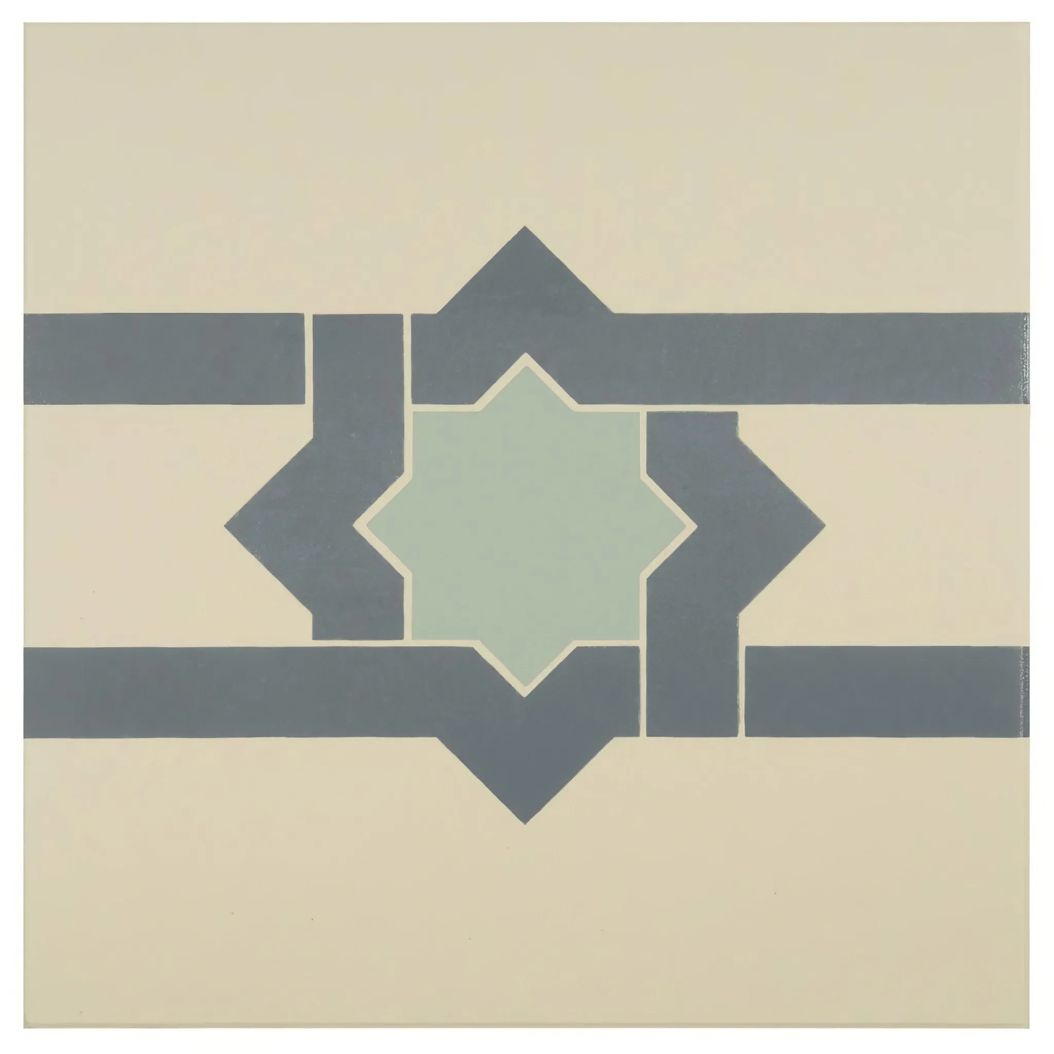 Iberian Border Denim and Light Jade on White