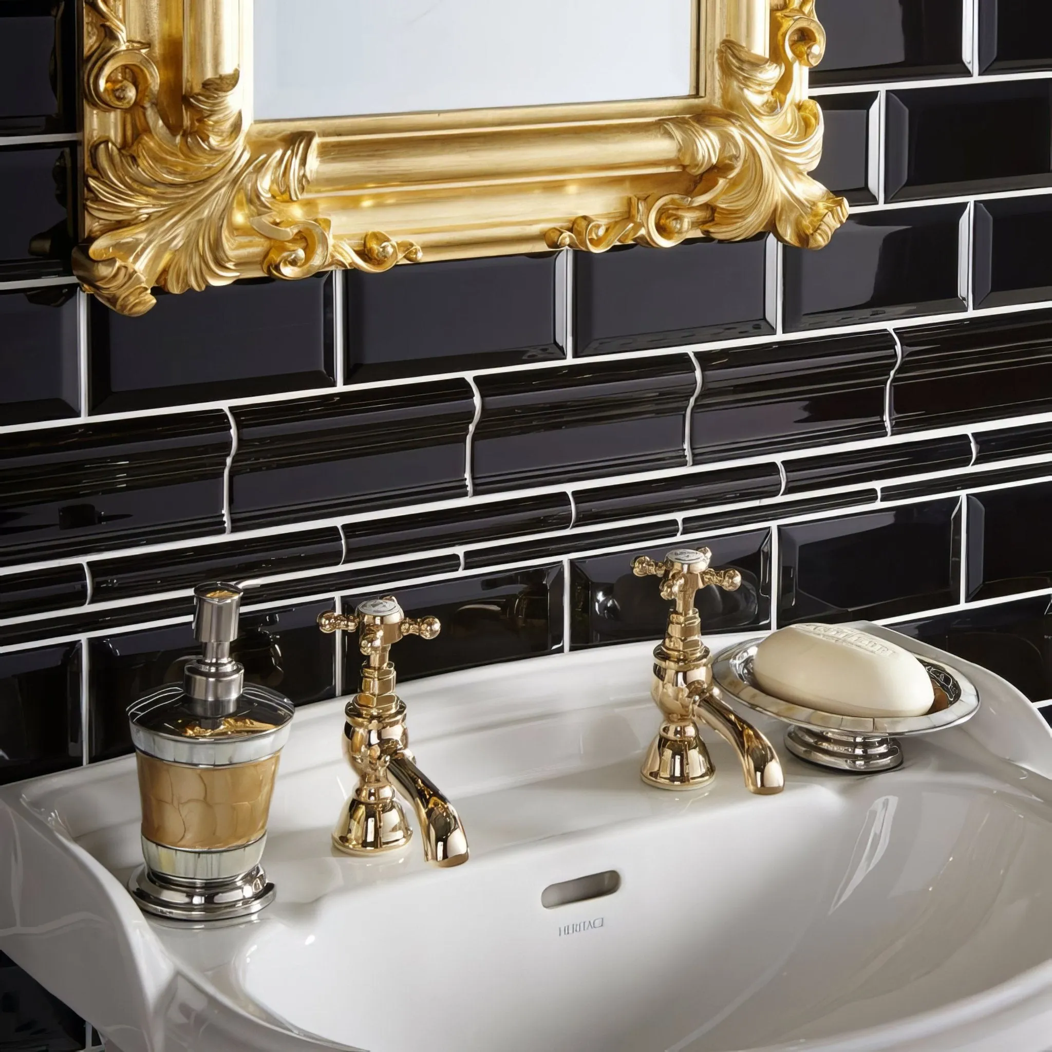 Jet Black Metro Bevelled Tile