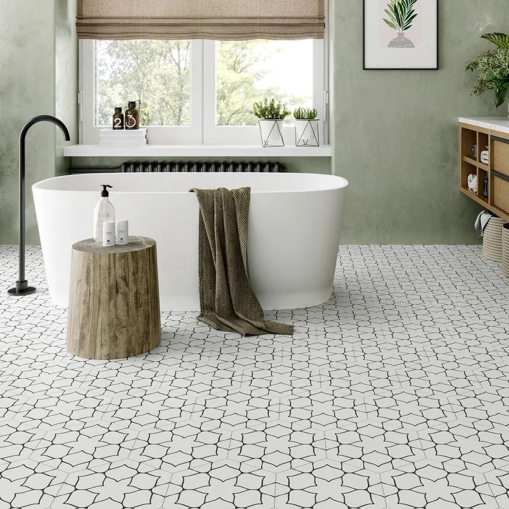 Kerala Hexagon White