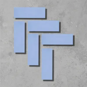 Lake Blue Herringbone Tile