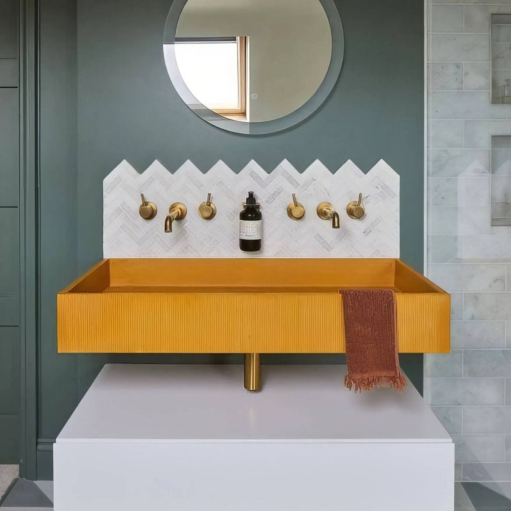 Long Island Marble Herringbone Mosaic