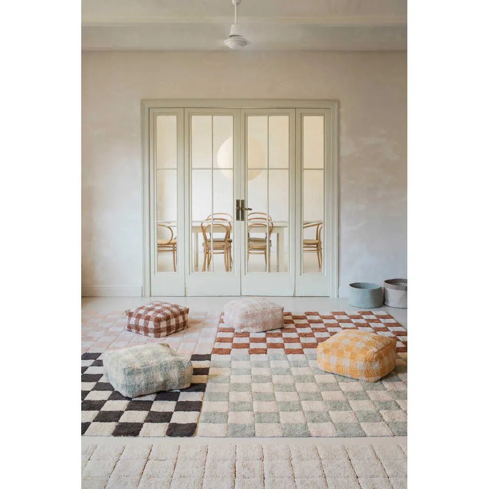 Lorena Canals Kitchen Tiles Blue Sage Machine Washable Cotton Rug - 120x160cm (Pre-Order; Est. Delivery in 4-8 Weeks)