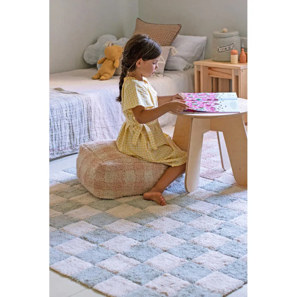 Lorena Canals Kitchen Tiles Blue Sage Machine Washable Cotton Rug - 120x160cm (Pre-Order; Est. Delivery in 4-8 Weeks)