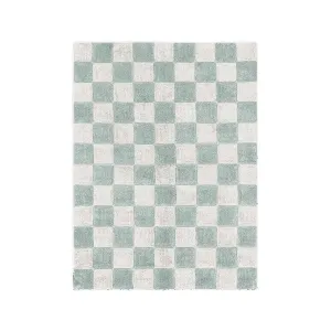 Lorena Canals Kitchen Tiles Blue Sage Machine Washable Cotton Rug - 120x160cm (Pre-Order; Est. Delivery in 4-8 Weeks)
