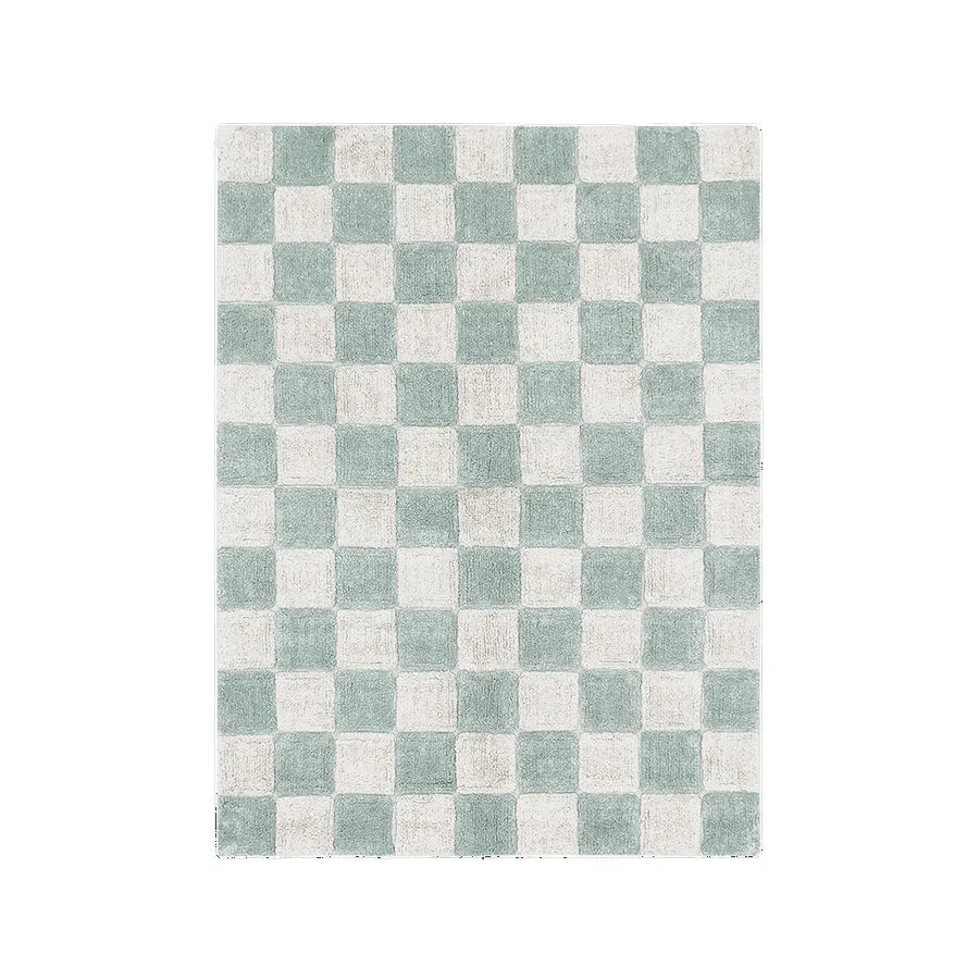 Lorena Canals Kitchen Tiles Blue Sage Machine Washable Cotton Rug - 120x160cm (Pre-Order; Est. Delivery in 4-8 Weeks)