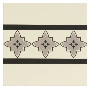 Marrakech Border Light Grey and Black on White