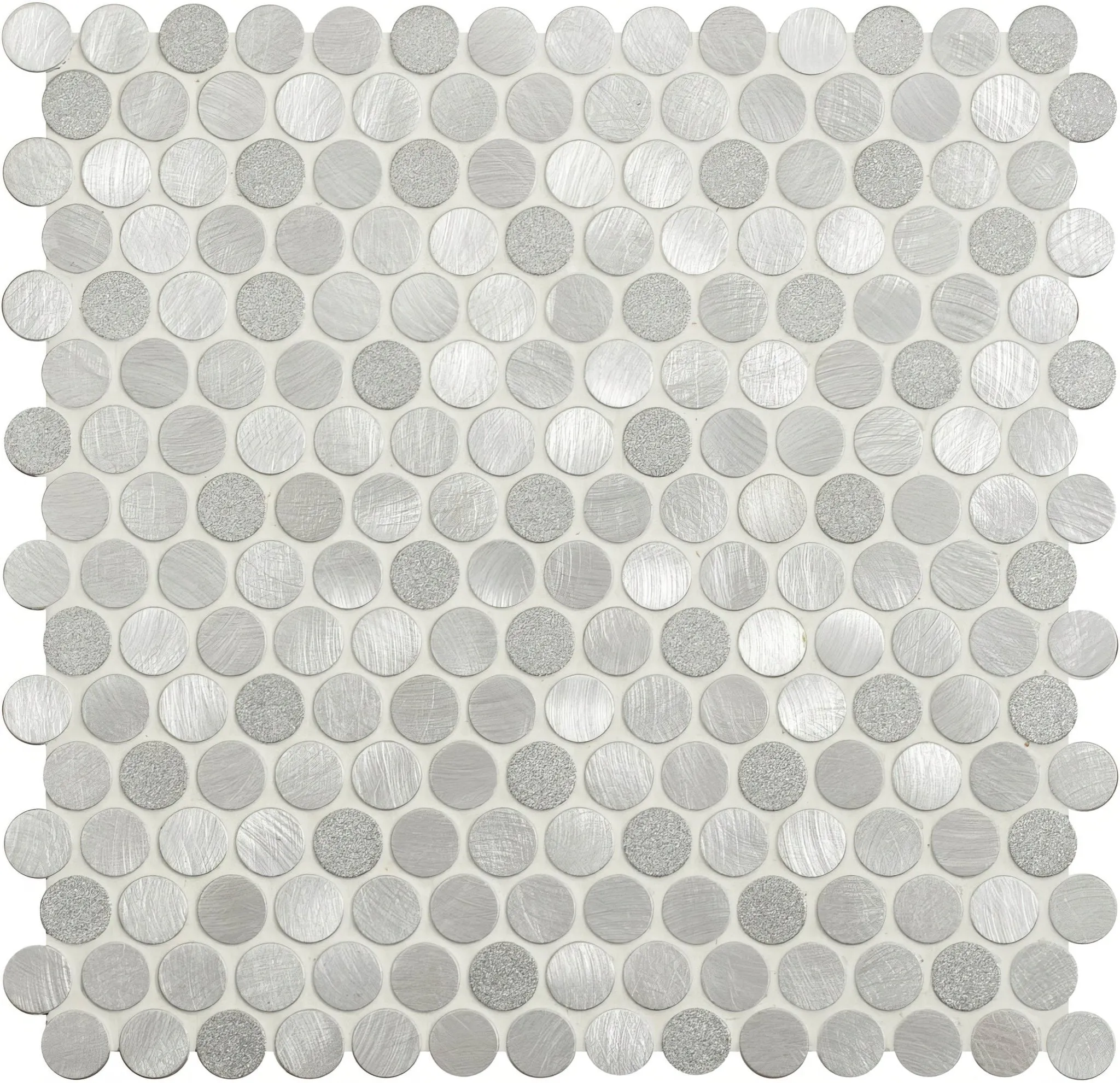 Methone Silver Mixed Finish Penny Round