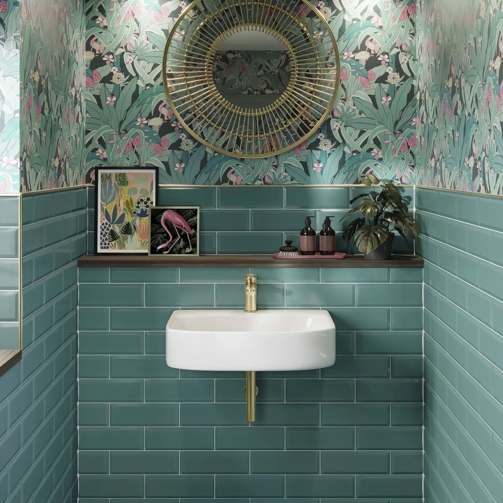 Metro Turquoise Ceramic Brick Tile