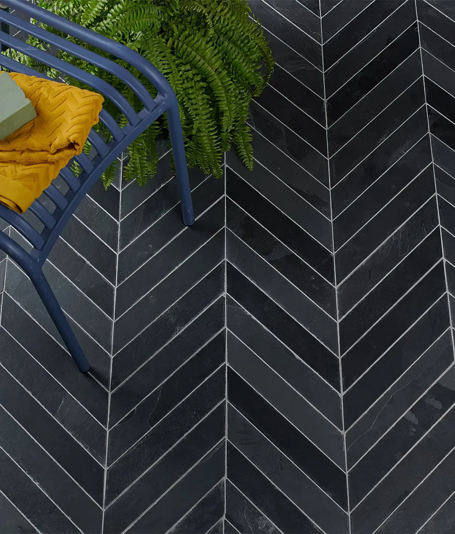 Metropolitan Slate Chevron Riven Finish