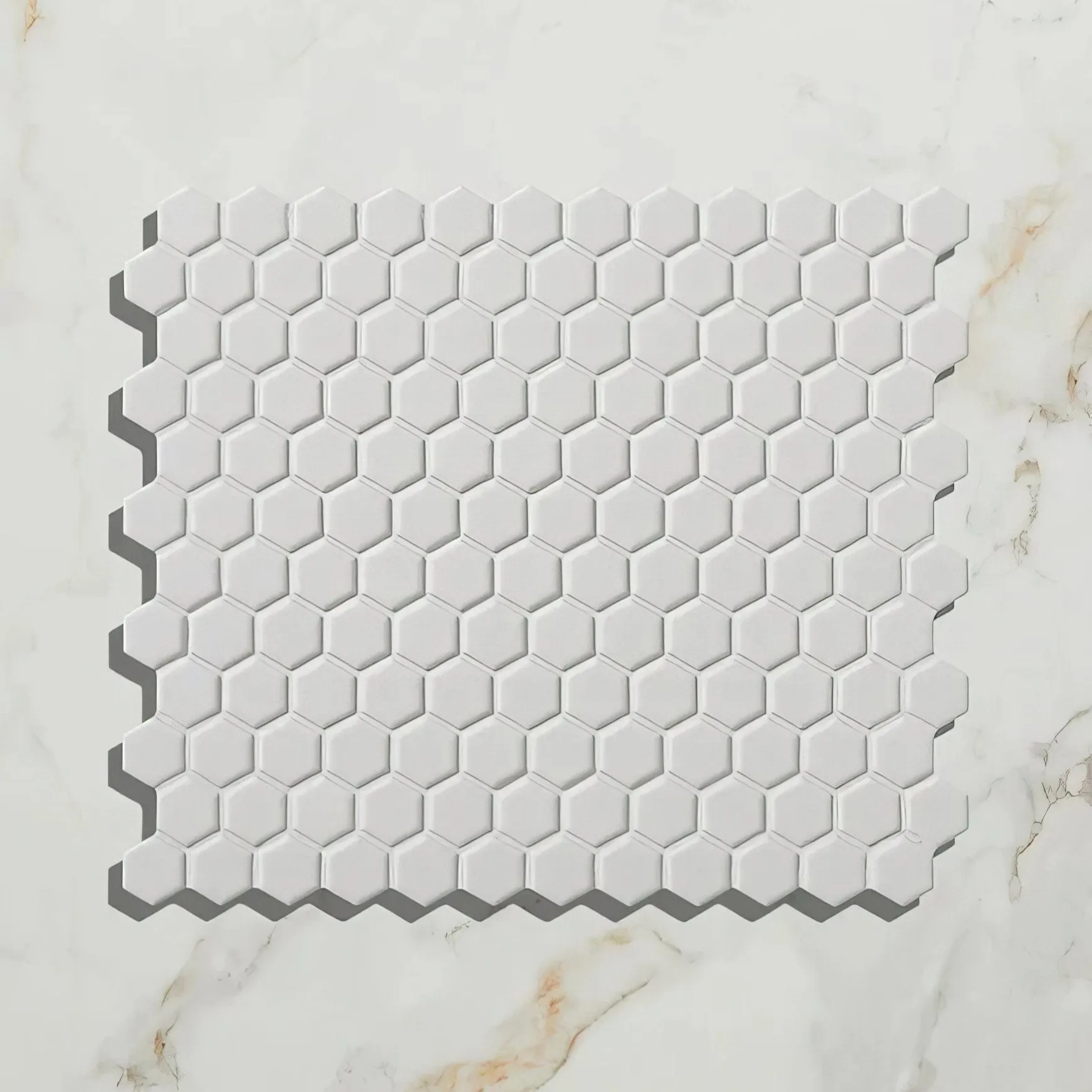 Mono Hex Porcelain Mosaic Blanc