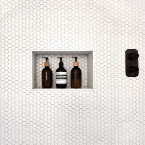 Mono Hex Porcelain Mosaic Blanc