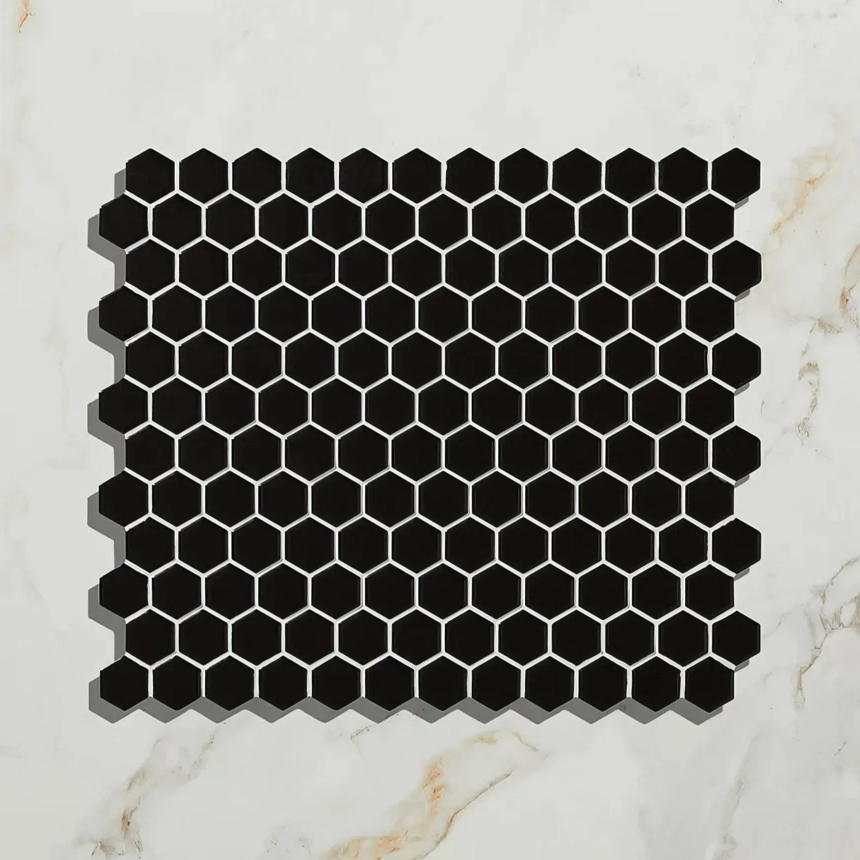 Mono Hex Porcelain Mosaic Noir