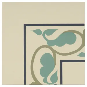 Moroccan External Corner Dublin, Dark Blue and Dark Jade on White