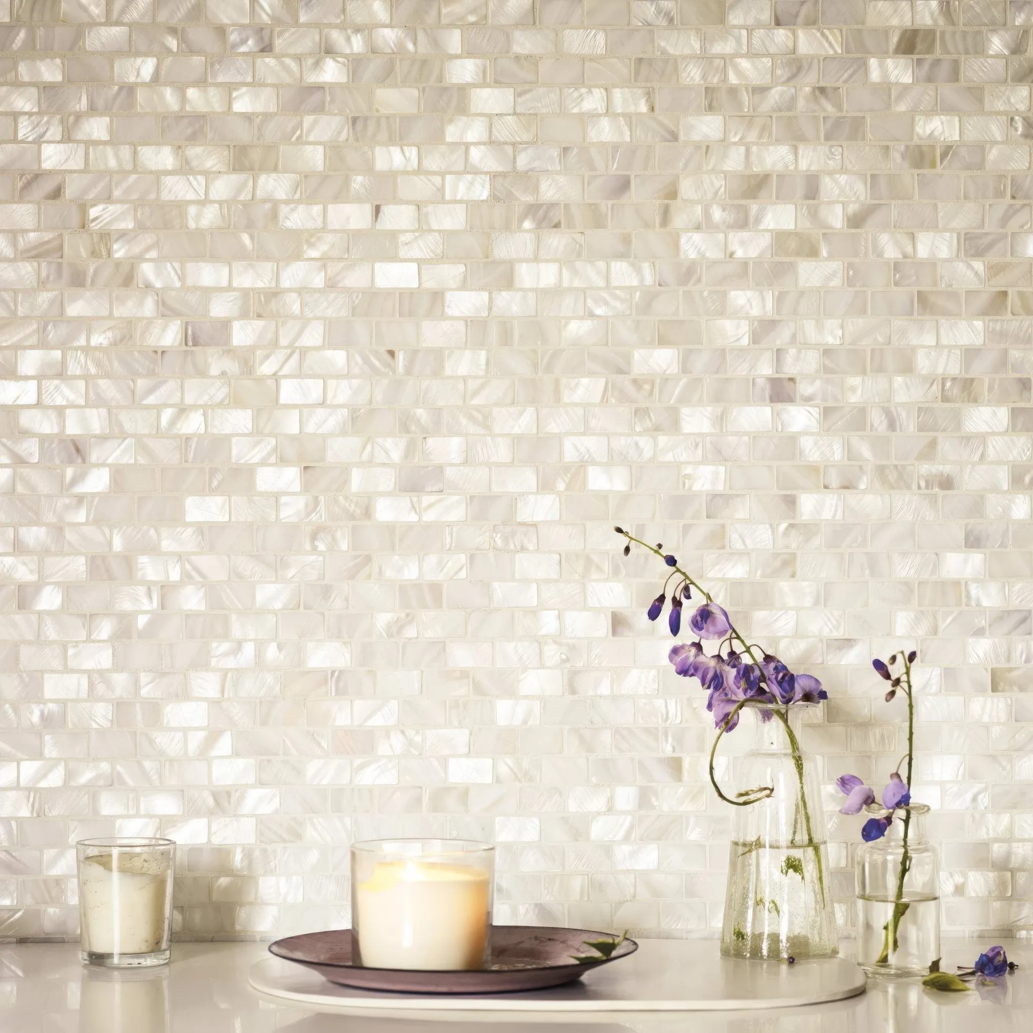 Mother Of Pearl White Rectangle