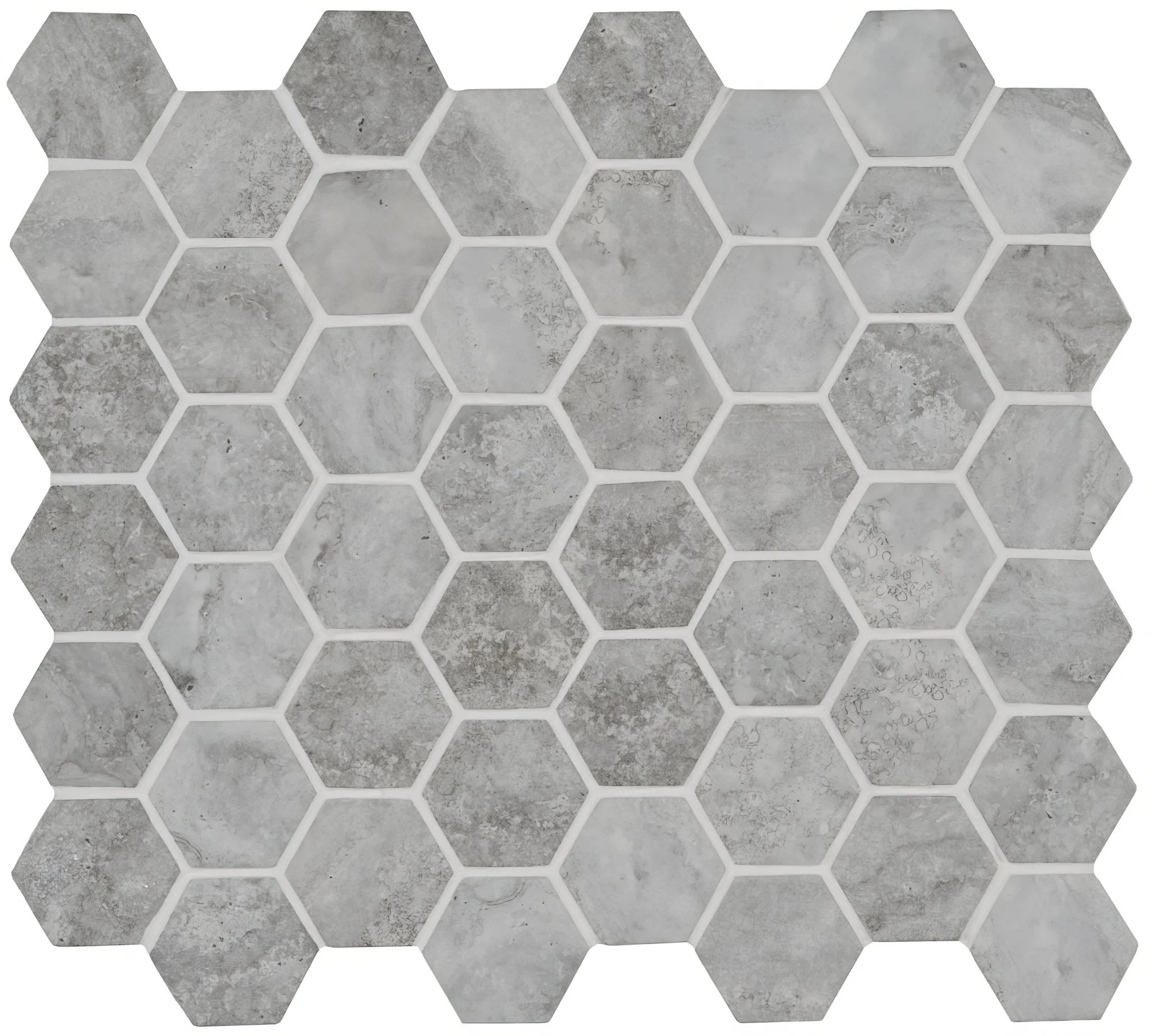 Murano Grey Glass Hexagon Mosaic