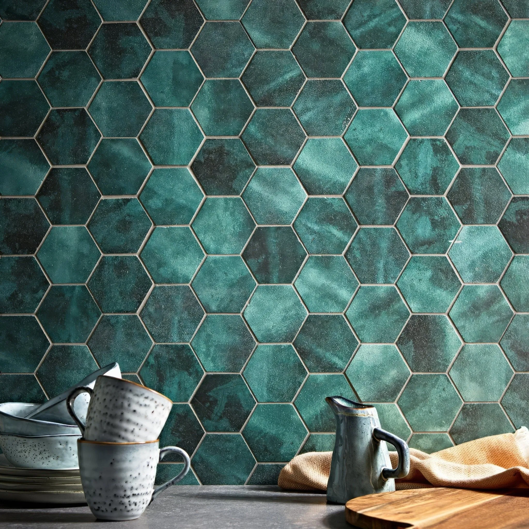 Nebula Green Hexagon