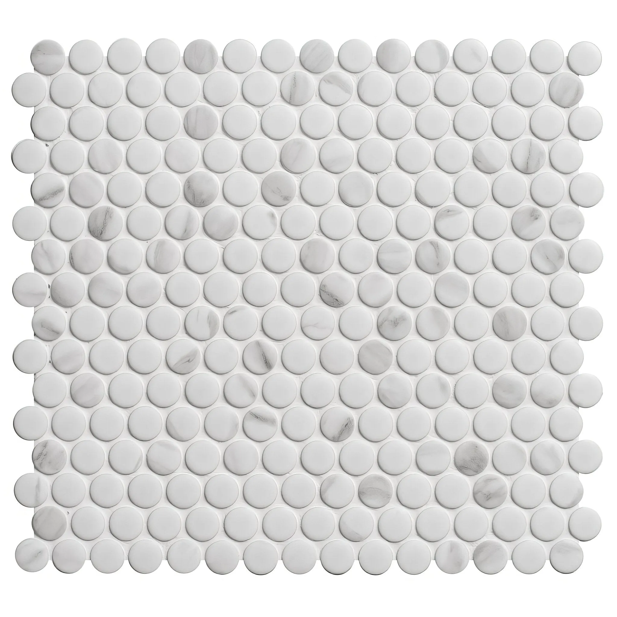 Penny Round Matt Carrara White