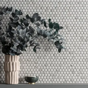 Penny Round Matt Carrara White
