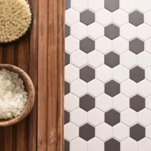 Porcelain Hexagon White & Black