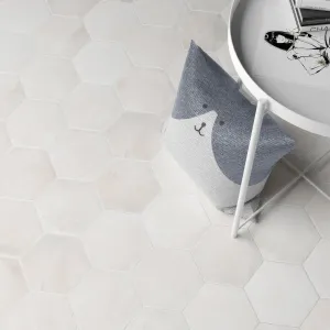 Porcelain Terracotta White hexagonal Tile