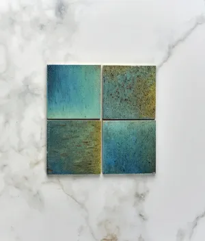 Pottery Porcelain Ocean Blue Square