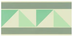 Pyrenees Border Light Grey, Light Jade and Dark Jade on White