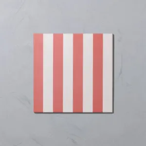 Rhubarb Midi Stripe Porcelain Tile