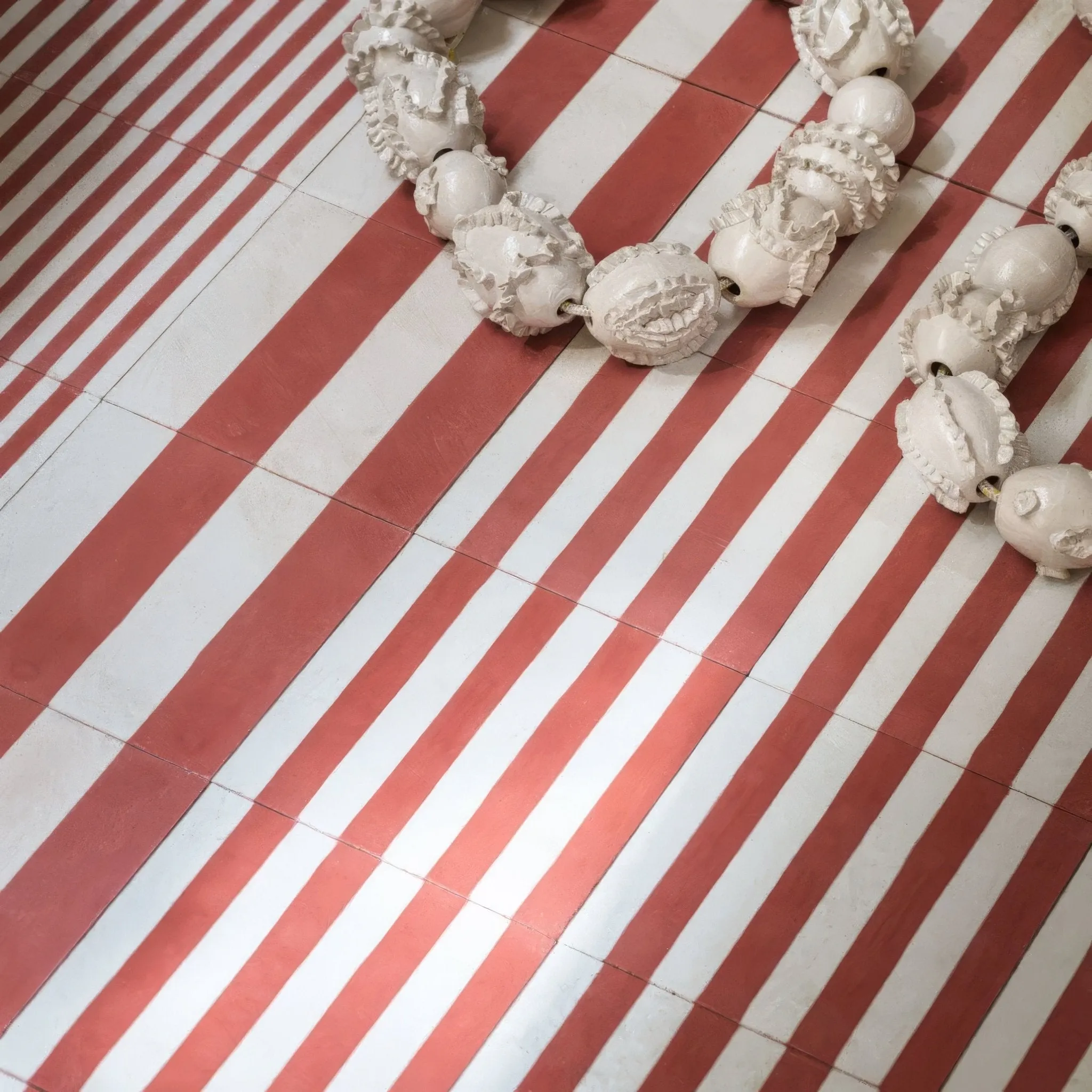 Rhubarb Wide Stripe Tile