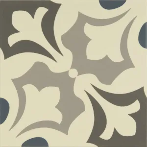Rococo Light Blue, Light Grey and Dark Grey on White