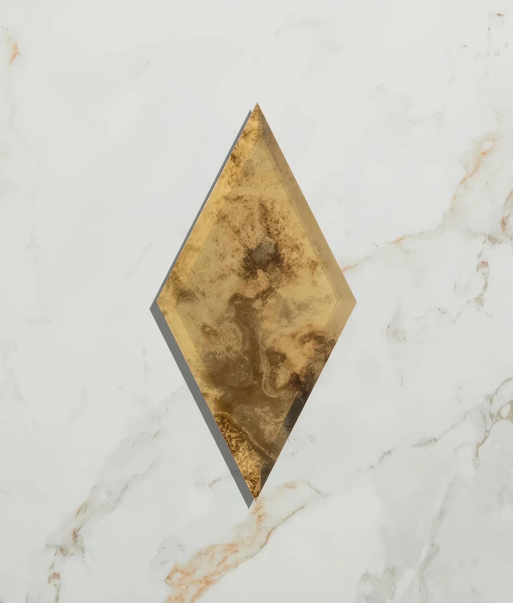 Rococo Mirror Diamond Glass Brass