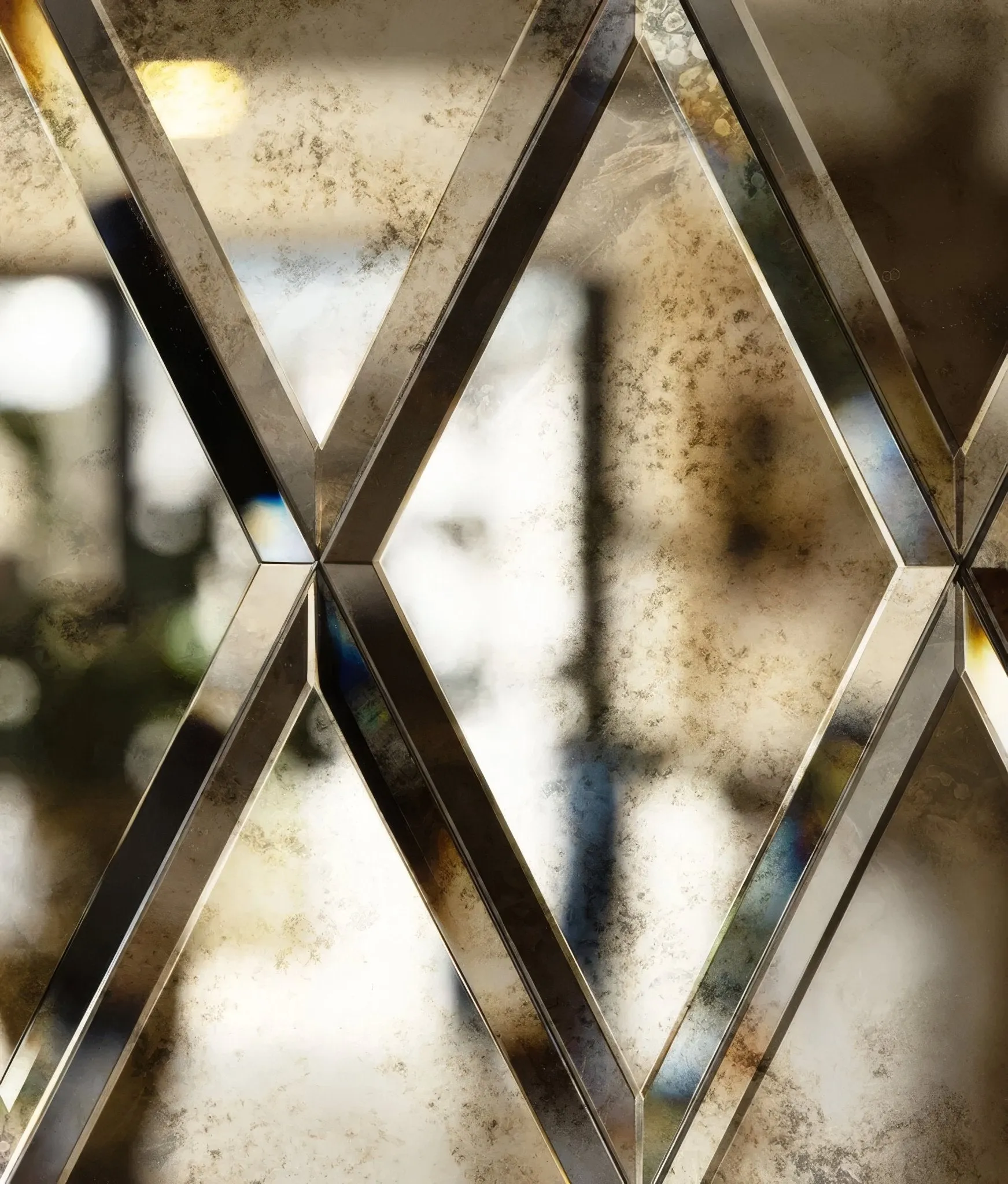 Rococo Mirror Diamond Glass Mercury