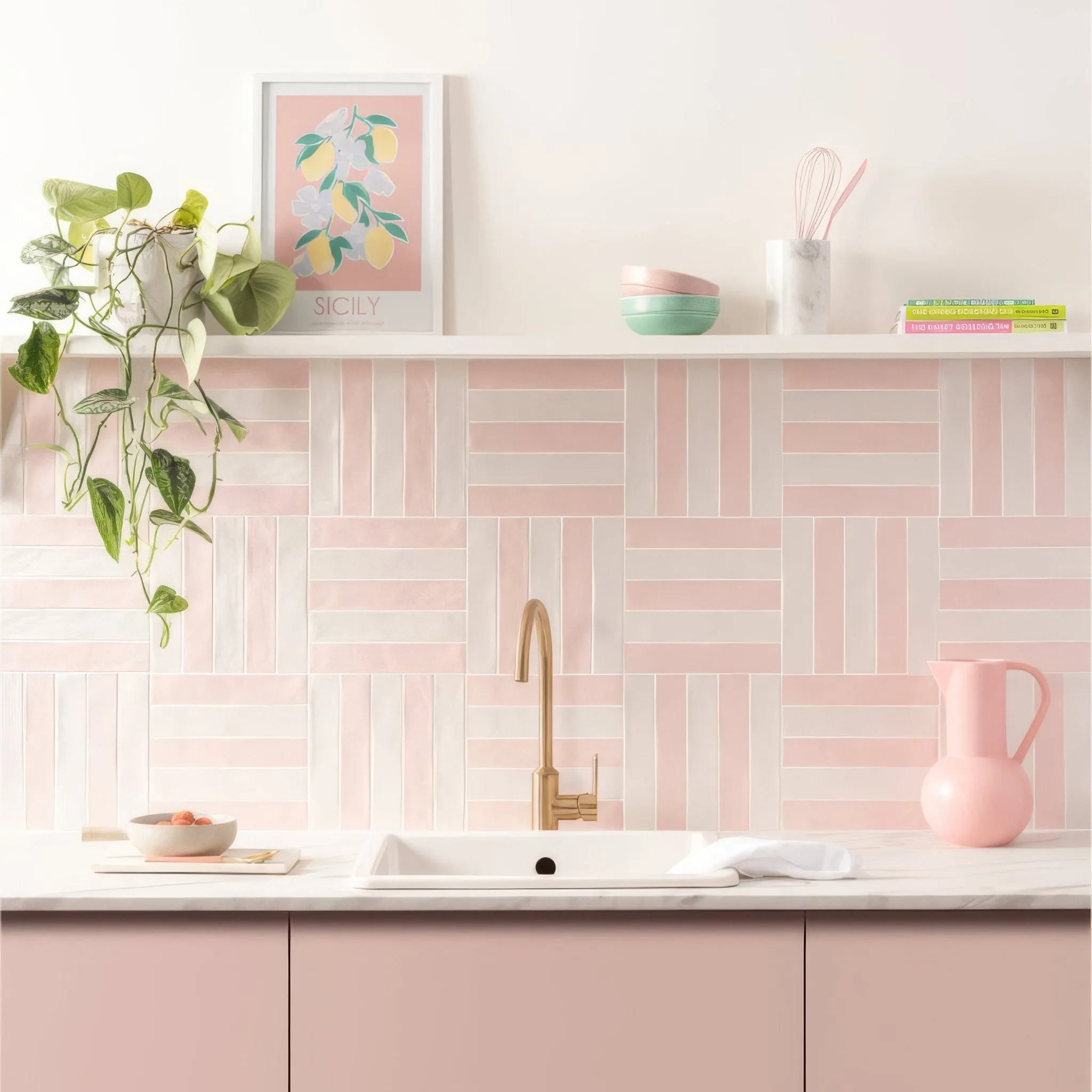 Sherbet Pink Brick 5x25cm