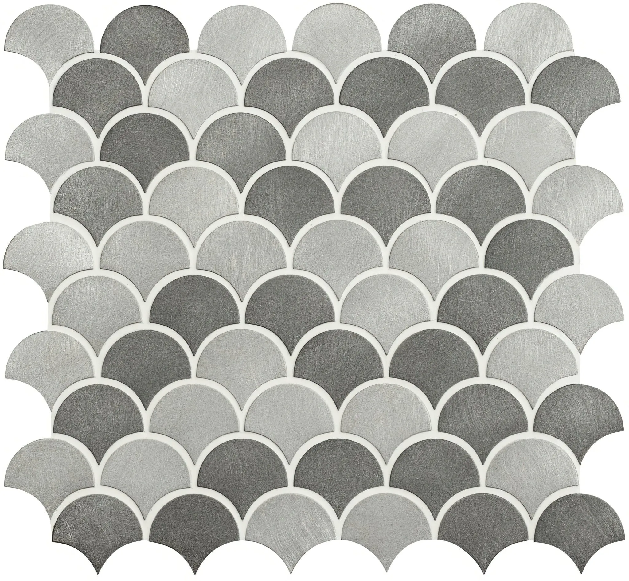 Skaro Grey and Silver Mix Scale Aluminium Mosaic