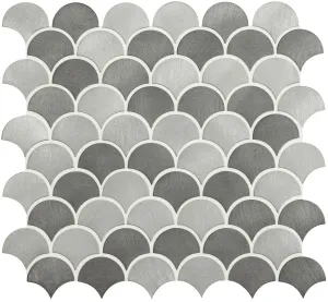Skaro Grey and Silver Mix Scale Aluminium Mosaic