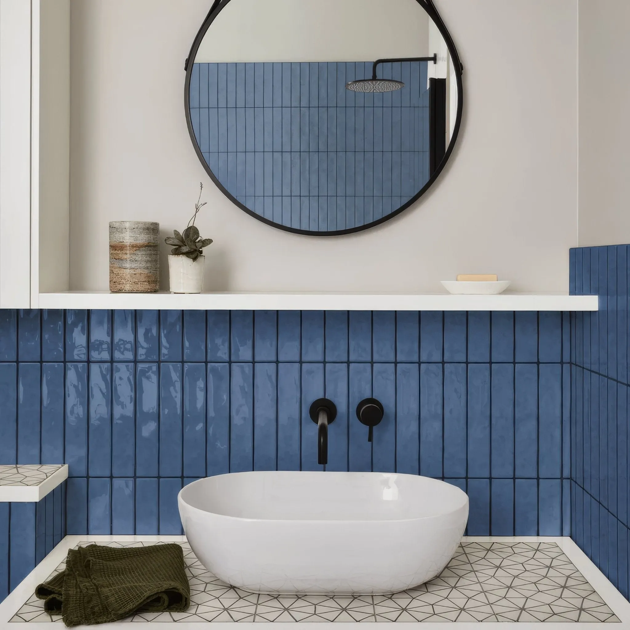 Skinny Navy Metro Tile