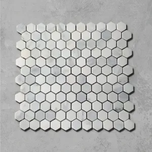 Small Hexagon White Marble Tile