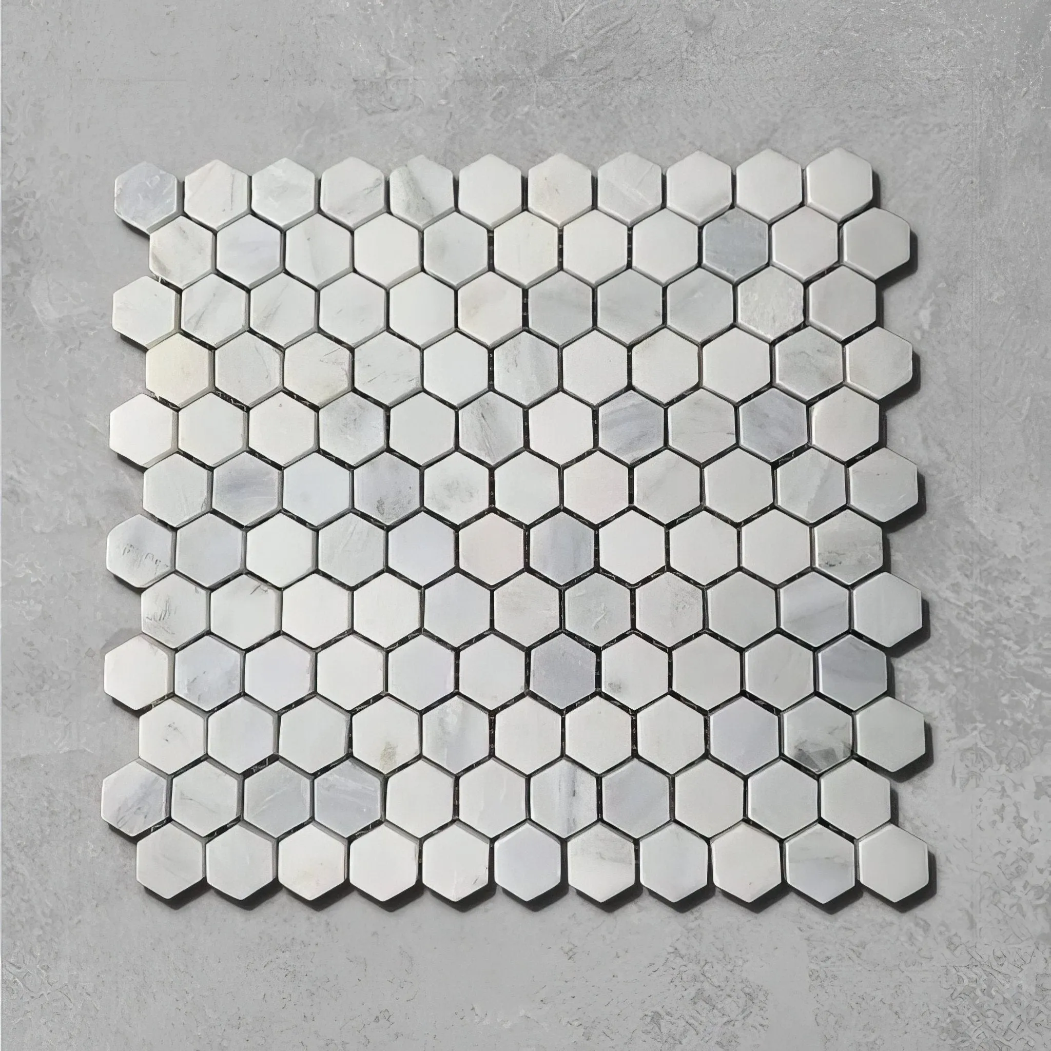 Small Hexagon White Marble Tile
