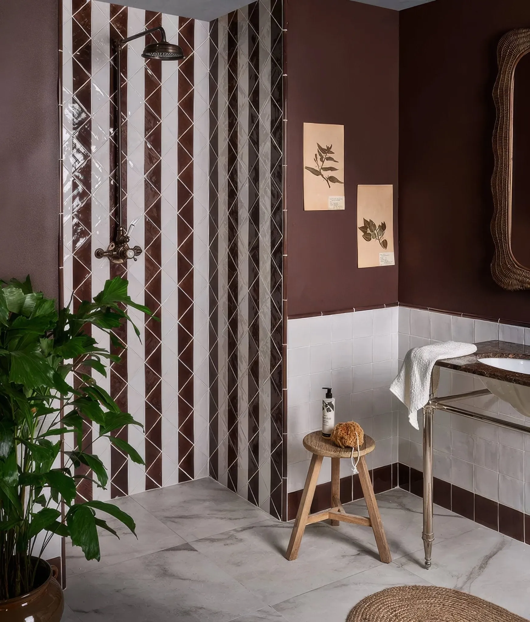 Studio Jamboree Handpainted Ceramic Chocolate Tri